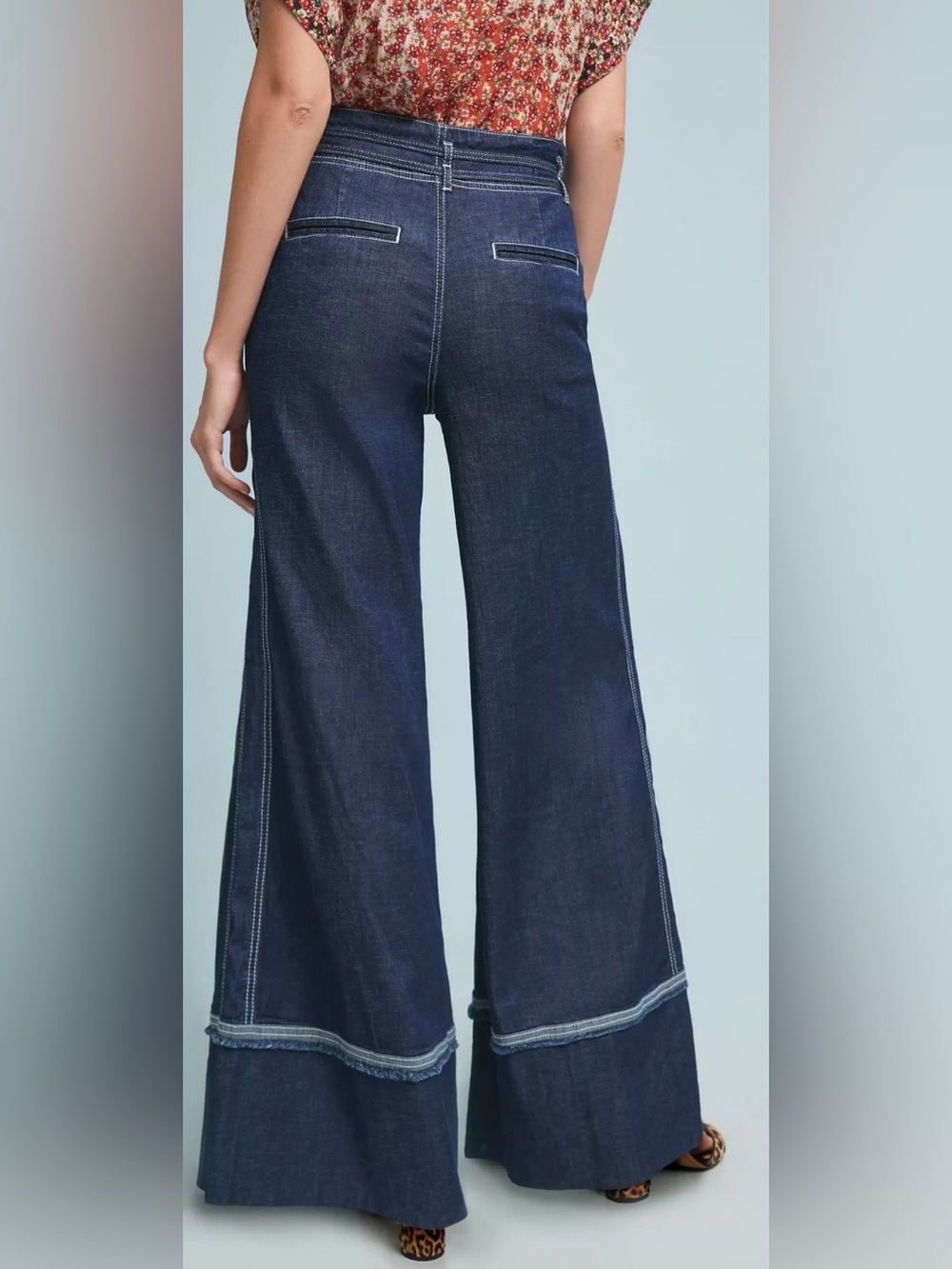 Anthropologie Pilcro and the Letterpress Dark Blue Wide-Leg Jeans, Size 26 - Picture 10 of 10
